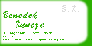 benedek kuncze business card